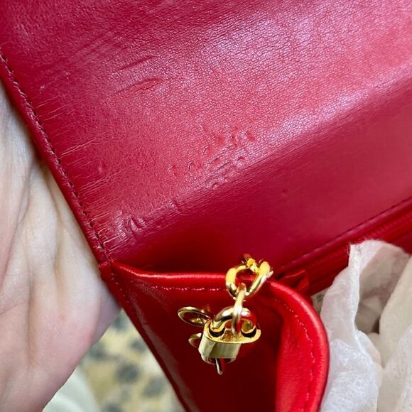 Vintage Christian Dior Crossbody Handbag Red - Picture 8 of 9